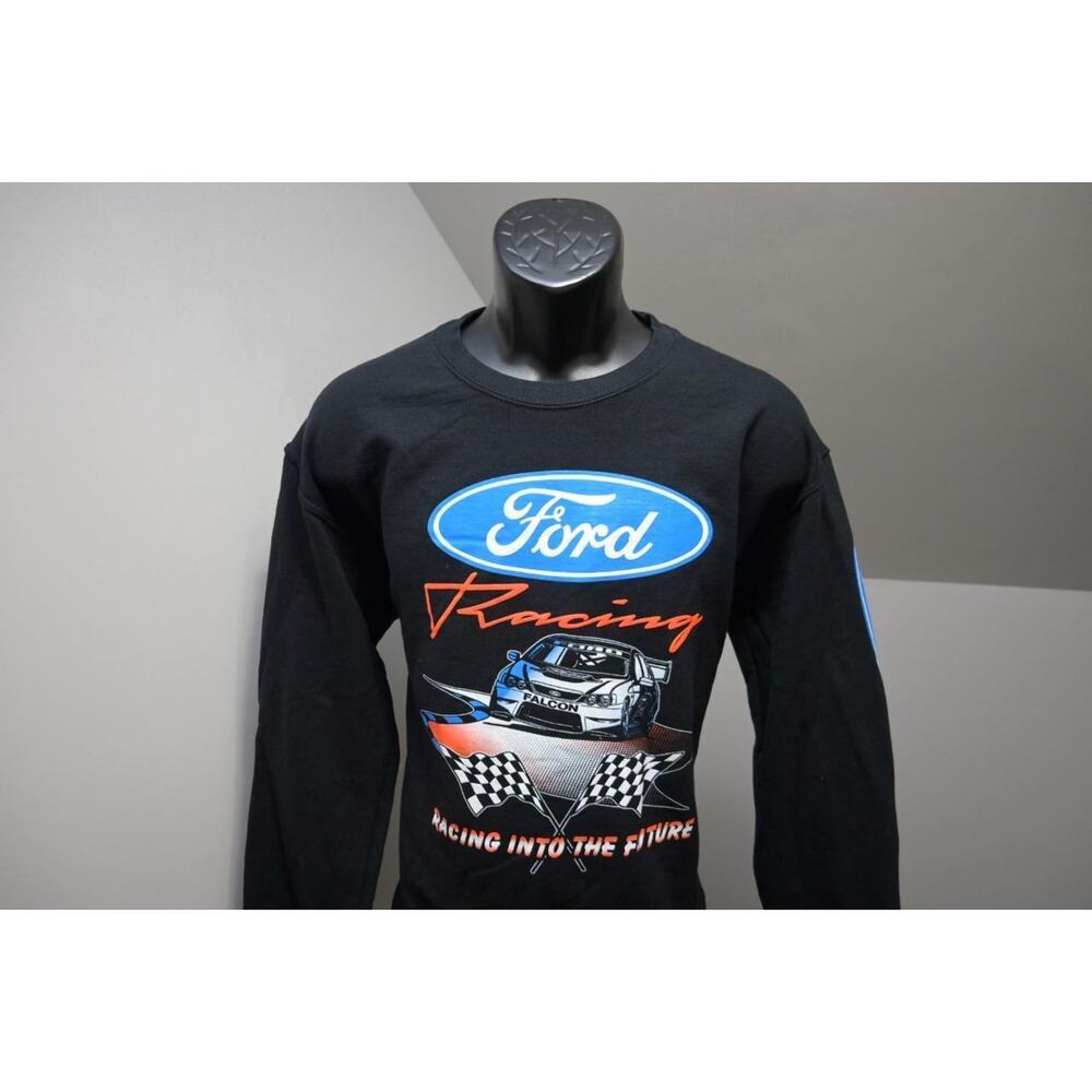 Ford Racing‎ Pullover Fleece Sweater Falcon Black Mens Sz Medium NWT